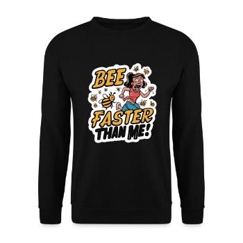 bee bees marathon runner joke qoute - Unisex Pullover - Schwarz - Vorne - Alina (178cm) & Michal (187cm)