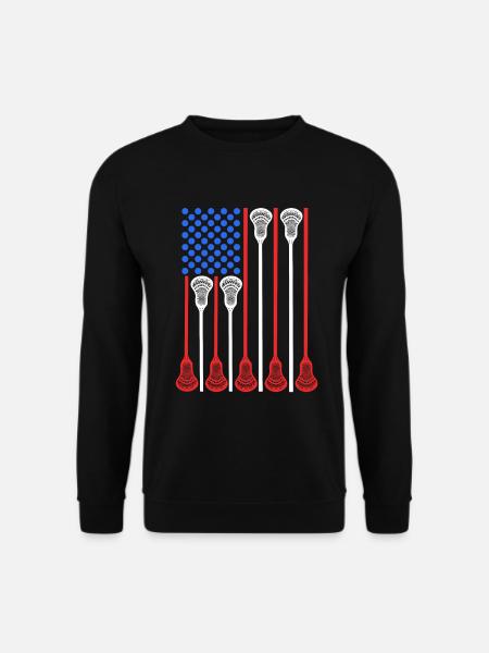 USA 4. Juli Lacrosse - Unisex Pullover - Schwarz
