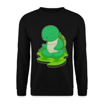 Tortoise Yoga Fitness Meditation - Unisex Sweatshirt - black - Front - Alina (178cm) & Michal (187cm)