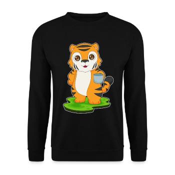 Tasse de tigre - Sweat-shirt Unisexe - noir - Devant - Alina (178cm) & Michal (187cm)