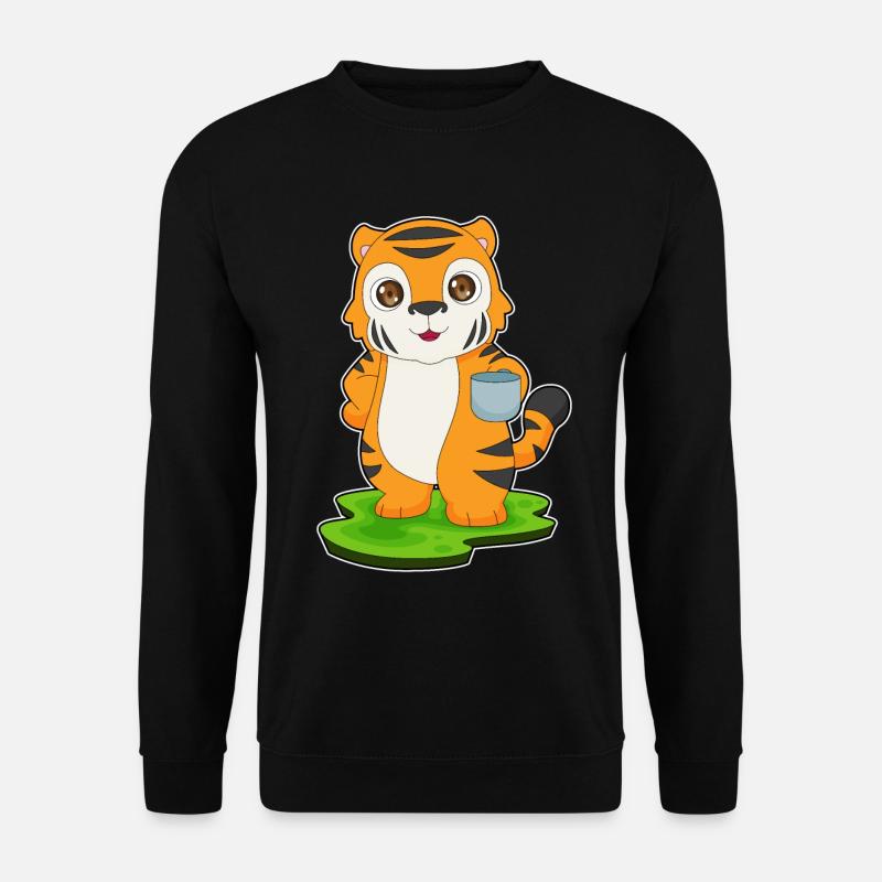 Tiger Kaffee Tasse - Unisex Pullover - Schwarz