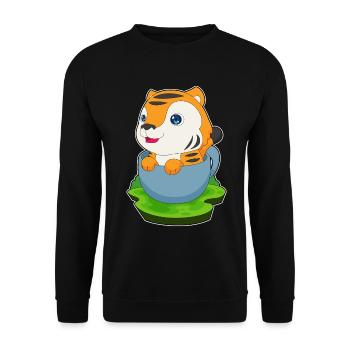 Mug Tigre - Sweat-shirt Unisexe - noir - Devant - Alina (178cm) & Michal (187cm)