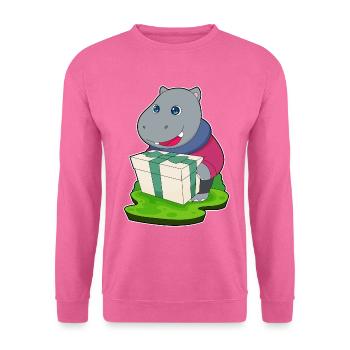 Hippopotamus Christmas Package - Unisex Sweatshirt - pink - Front