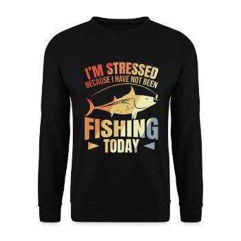 Dicton de motivation de pêche - Sweat-shirt Unisexe - noir - Devant - Alina (178cm) & Michal (187cm)