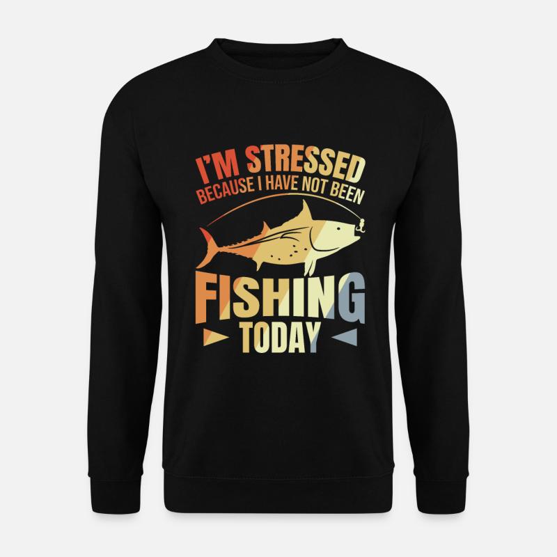 Angeln Motivation Spruch - Unisex Pullover - Schwarz