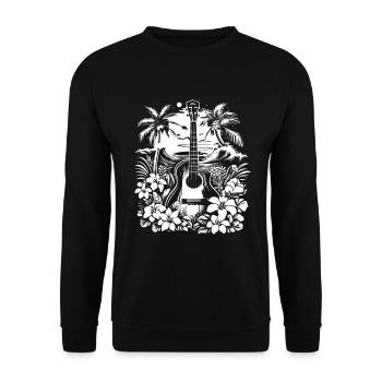 Guitar Sketch - Unisex Sweatshirt - black - Front - Alina (178cm) & Michal (187cm)