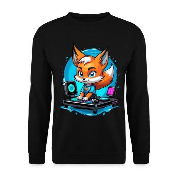Musician Fuchs DJ - Unisex Sweatshirt - black - Front - Alina (178cm) & Michal (187cm)