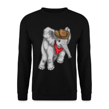 Chapeau de Cowboy éléphant Cowboy - Sweat-shirt Unisexe - noir - Devant - Alina (178cm) & Michal (187cm)