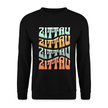 Zittau Upper Lusatia Border Triangle - Unisex Sweatshirt - black - Front - Alina (178cm) & Michal (187cm)