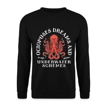 Octopuses dreams and underwater schemes - Unisex Pullover - Schwarz - Vorne - Alina (178cm) & Michal (187cm)