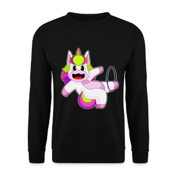 Unicorn Fitness Hoop Workout Gymnastics - Unisex Sweatshirt - black - Front - Alina (178cm) & Michal (187cm)
