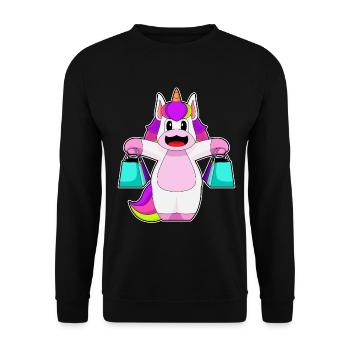 Unicorn Tote Bag - Unisex Sweatshirt - black - Front - Alina (178cm) & Michal (187cm)