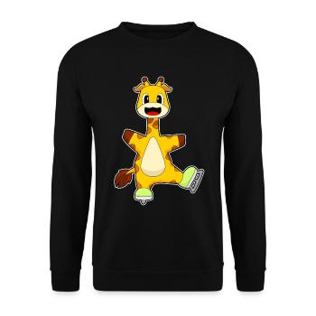 Giraffe Eislaufen Schlittschuhe - Unisex Sweatshirt - black - Front - Alina (178cm) & Michal (187cm)