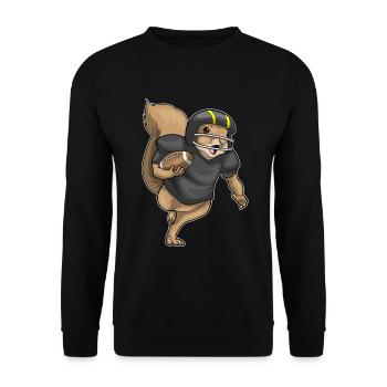 Squirrel American Football Sports - Unisex Sweatshirt - black - Front - Alina (178cm) & Michal (187cm)