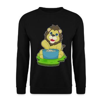 Lion Cook Cooking Pot Cooking - Unisex Sweatshirt - black - Front - Alina (178cm) & Michal (187cm)