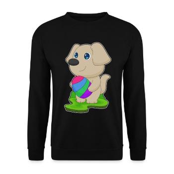 Hund Ostern Osterei - Unisex Pullover - Schwarz - Vorne - Alina (178cm) & Michal (187cm)