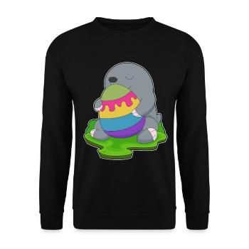 Maulwurf Ostern Osterei - Unisex Pullover - Schwarz - Vorne - Alina (178cm) & Michal (187cm)