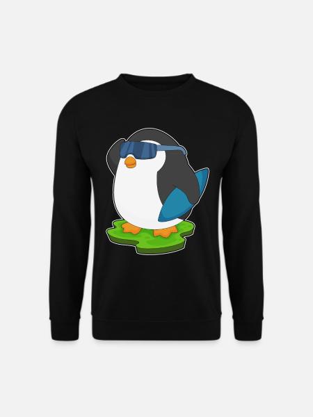 Penguin Surfing Surfboard Summer - Unisex Sweatshirt - black