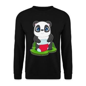 Panda Christmas Christmas Sock - Unisex Sweatshirt - black - Front - Alina (178cm) & Michal (187cm)