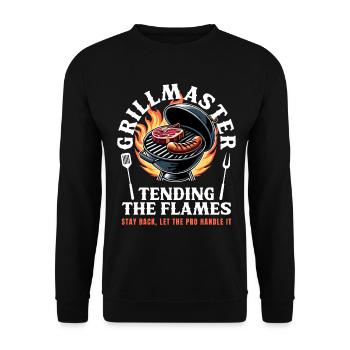 Grillmeister BBQ Barbecue Grill Grilling Saying - Unisex Sweatshirt - black - Front - Alina (178cm) & Michal (187cm)