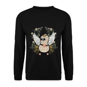 Peanut Angel Nature Heart Hearts Peanuts Flowers - Unisex Sweatshirt - black - Front - Alina (178cm) & Michal (187cm)