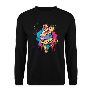 Ice cream cone Splashes of color - Unisex Sweatshirt - black - Front - Alina (178cm) & Michal (187cm)