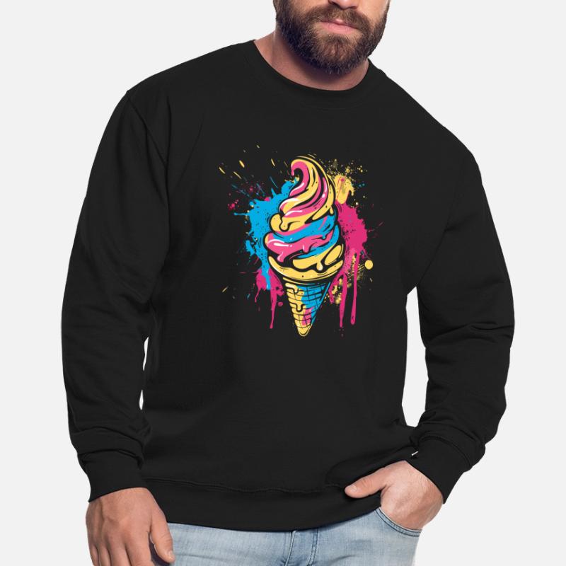 Cornet de crème glacée Éclaboussures de couleur Sweat-shirt Unisexe