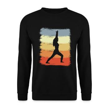 Yogini Vintage Look - Unisex Sweatshirt - black - Front - Alina (178cm) & Michal (187cm)