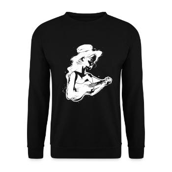 Ukulele Liebhaberin - Unisex Pullover - Schwarz - Vorne - Alina (178cm) & Michal (187cm)
