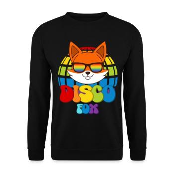 Disco Fox Disco Ball Fox Sunglasses Discofox - Unisex Sweatshirt - black - Front - Alina (178cm) & Michal (187cm)