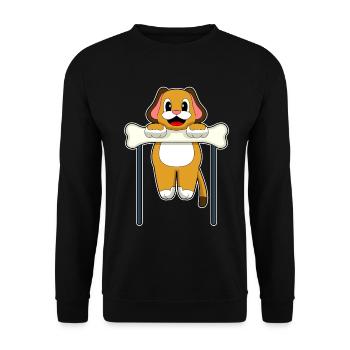Dog Bodybuilder Pull-ups Bodybuilding - Unisex Sweatshirt - black - Front - Alina (178cm) & Michal (187cm)