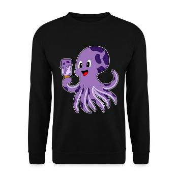 Krake Eis am Stiel - Unisex Pullover - Schwarz - Vorne - Alina (178cm) & Michal (187cm)