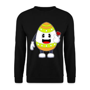 Ostern Osterei - Unisex Pullover - Schwarz - Vorne - Alina (178cm) & Michal (187cm)