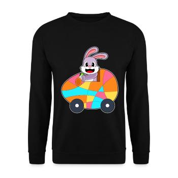 Voiture de Pâques Bunny - Sweat-shirt Unisexe - noir - Devant - Alina (178cm) & Michal (187cm)