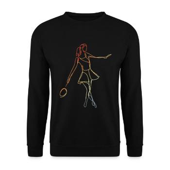 Badminton Player Sketch - Unisex Sweatshirt - black - Front - Alina (178cm) & Michal (187cm)