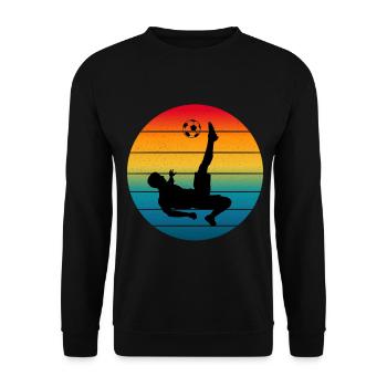 Parade bei Sonnenuntergang: Torhüter-Tauchgang - Unisex Pullover - Schwarz - Vorne - Alina (178cm) & Michal (187cm)