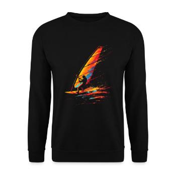 Windsurfing 90s Look - Unisex Sweatshirt - black - Front - Alina (178cm) & Michal (187cm)