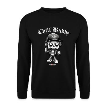 Chill Buddy - Unisex Pullover - Schwarz - Vorne - Alina (178cm) & Michal (187cm)