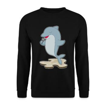 Chant Dolphin Singer Microphone - Sweat-shirt Unisexe - noir - Devant - Alina (178cm) & Michal (187cm)