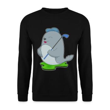 Seal Golf Golf Clubs - Unisex Sweatshirt - black - Front - Alina (178cm) & Michal (187cm)