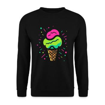 Ice cream cone comic look - Unisex Sweatshirt - black - Front - Alina (178cm) & Michal (187cm)