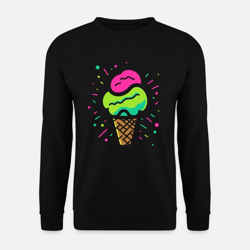 Eiswaffel Comic Look - Unisex Pullover - Schwarz