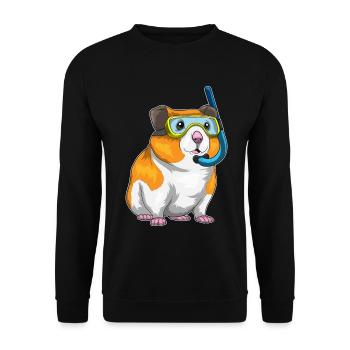 Plongée avec tuba pour hamster - Sweat-shirt Unisexe - noir - Devant - Alina (178cm) & Michal (187cm)