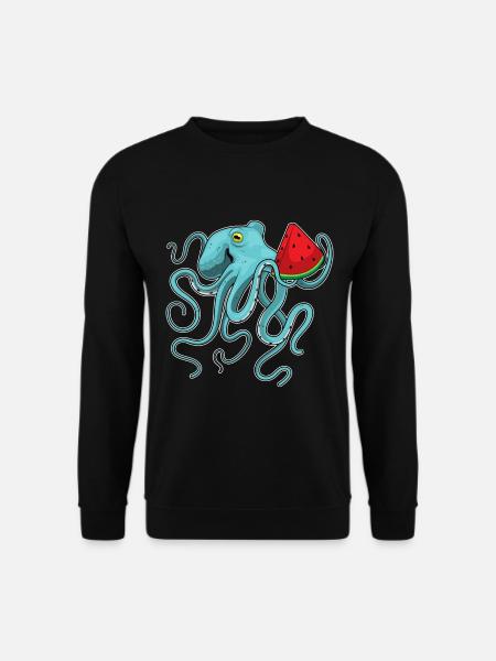 Octopus Watermelon - Unisex Sweatshirt - black