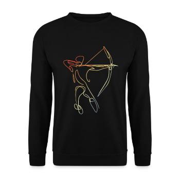 Vintage Archer - Unisex Sweatshirt - black - Front - Alina (178cm) & Michal (187cm)