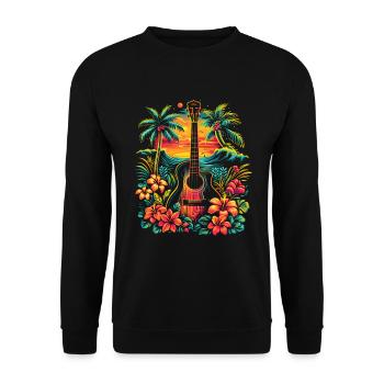 Guitar Illustration - Unisex Sweatshirt - black - Front - Alina (178cm) & Michal (187cm)