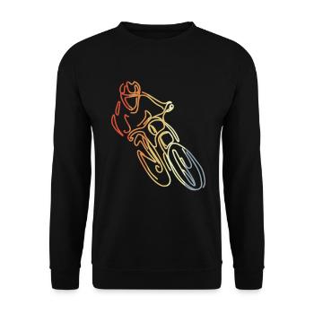 Mountain Bike Trial Sketch - Unisex Sweatshirt - black - Front - Alina (178cm) & Michal (187cm)