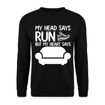 Anti-athlete couch - Unisex Sweatshirt - black - Front - Alina (178cm) & Michal (187cm)