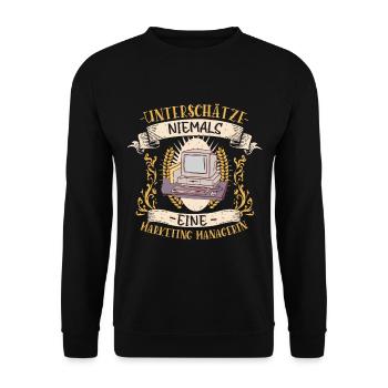 Marketing Managerin Geschenk Strategie Lustig - Unisex Pullover - Schwarz - Vorne - Alina (178cm) & Michal (187cm)