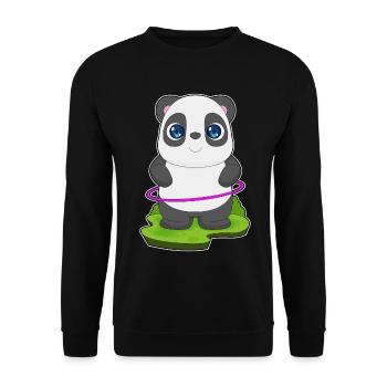 Panda Fitnessreifen Workout Gymnastik - Unisex Pullover - Schwarz - Vorne - Alina (178cm) & Michal (187cm)